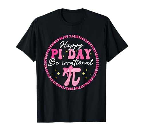 Happy Pi Day Ragazze Bow 3.14 Pi Digits Matematica Insegnante Donne Maglietta