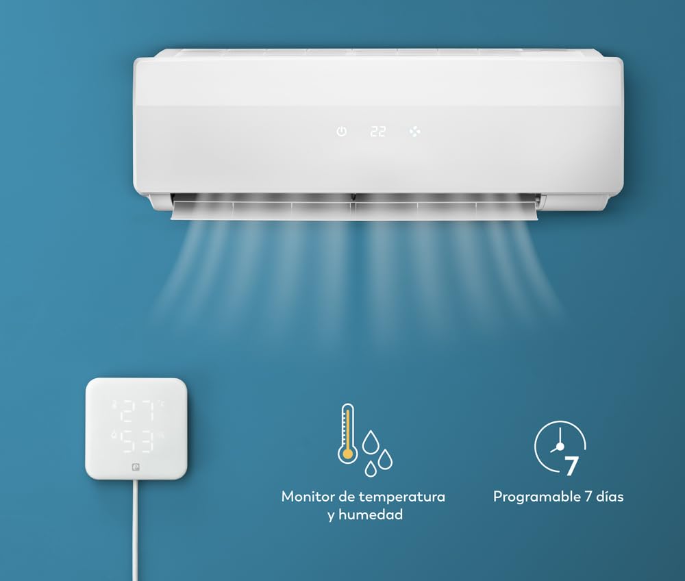 Garza - Contrôleur IR Infrarouge Smart WiFi (2,4 Ghz) pour climatisation avec capteur de température et humidité, Compatible avec Alexa et Google Home, télécommande vocale et Application