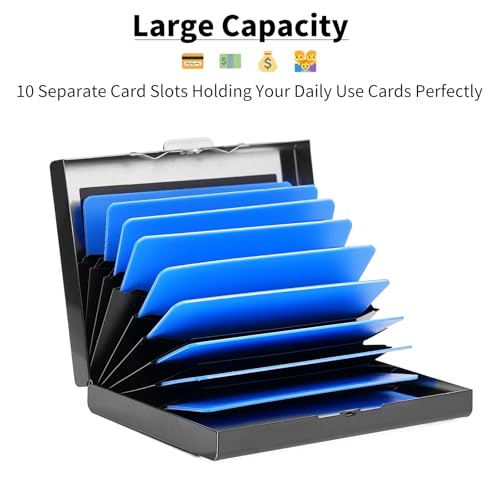 Image of Credit Card Holder Wallet Stainless Steel Card Case RFID Blocking Business Card Holder Protector for Women Men