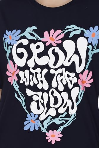 Image of Women Printed Drop-Shoulder Sleeves Oversized Pure Cotton T-Shirt (Combo of 2) |XS-XL Size