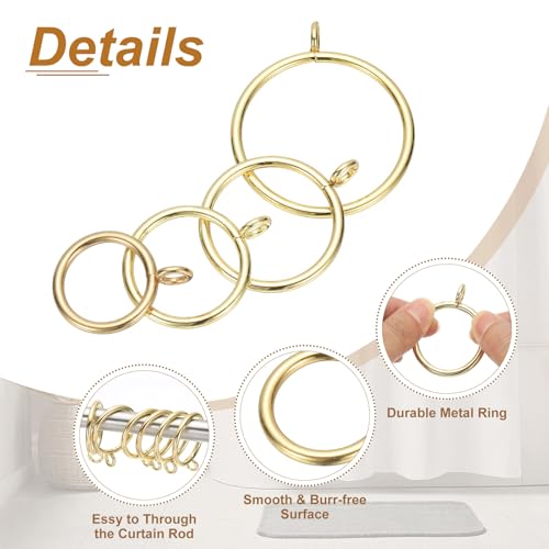 Anillos de cortina de metal PATIKIL de 1.3 pulgadas con ojales dorados para colgar textiles 4