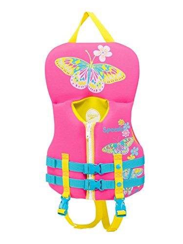 Speedo Infant Girls Neoprene Personal Flotation Device Lifejacket Pink/Yellow Butterfly…