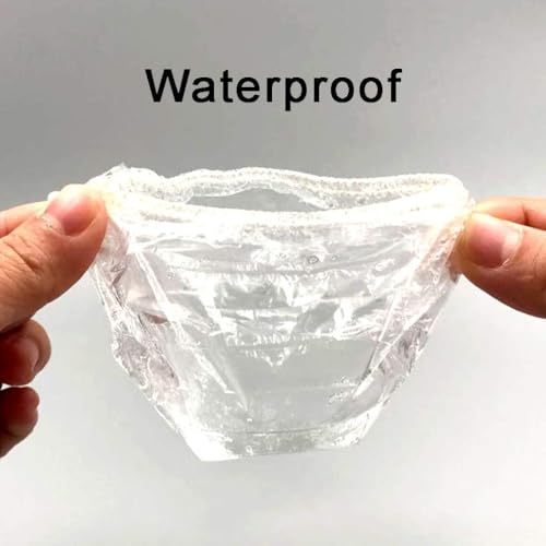 Image of 100 Pcs Waterproof Disposable Ear Cover Caps | Transparent Elastic Ear Protector for Hair Colour Shower Bathing | Salon Home Use | Ear Shield for Piercing Wound Care | Unisex Free Size (Clear)