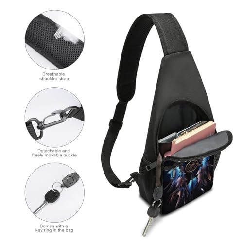 Bolso bandolera pequeño para mujer y hombre con atrapasueños miniatura 3
