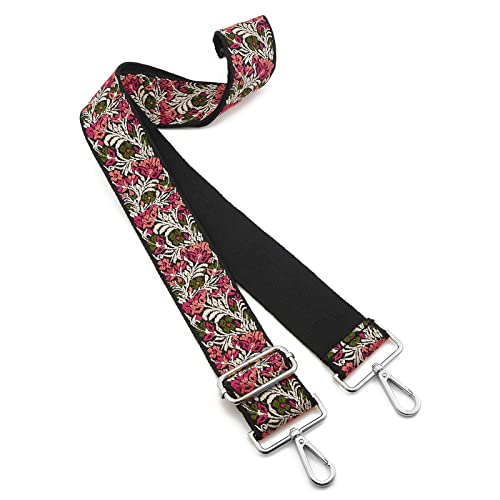 Image of Silvery Buckles Wide Shoulder Strap Adjustable Replacement Belt Crossbody Canvas Bag Handbag