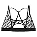 YONGHS Womens Hollow Out Fishnet Crisscross Back Crop Tops Cutout Vest Gym Workout Yoga Sports Bra Black Large