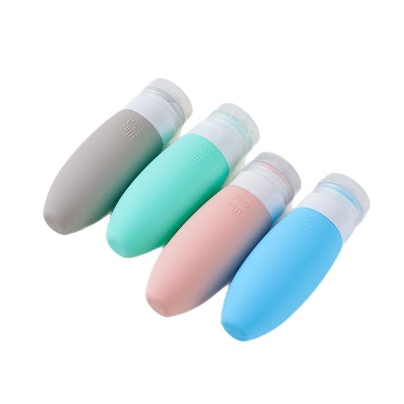 Onprix 4Pcs Silicone Travel Bottles, Portable Squeeze Soft Lotion Containers, Refillable Shower Gel & Shampoo Cosmetic Storage Bottle, Soft Leak-proof Empty Tubes For Toiletries,Makeup 90ml-Multi-image-39