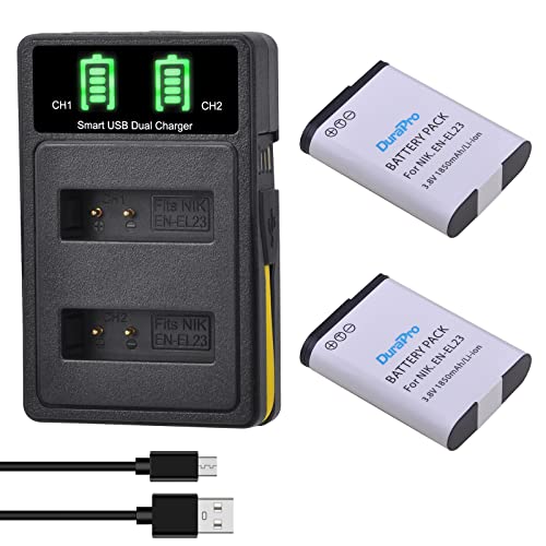 DuraPro - Batería para cámaras Nikon Coolpix P600 P610 P900 S810c B700 y B700 (2 unidades)