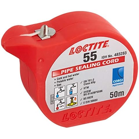 Loctite 483283 55 Pipe Sealing Cord for Gas/Water/Pneumatics, 50m Length Cover
