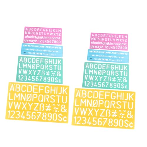 ノーブランド品 2個 英数字ステンシルテンプレート定規 プラスチック製耐変形 向け学習描画用 トレーシング簡単 創造力育成 小学校画材対応