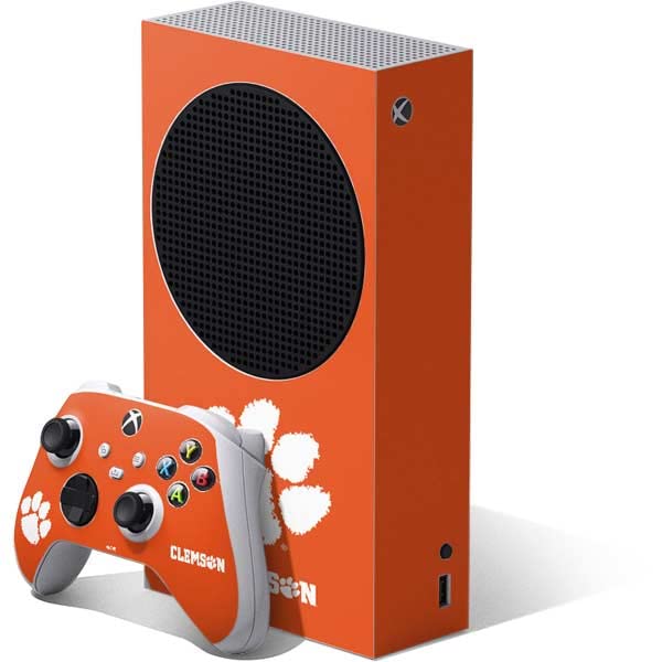 Skinit Decal Gaming Skin Compatible with Xbox Series S Bundle - Officially Licensed Clemson University Tiger Print Design
