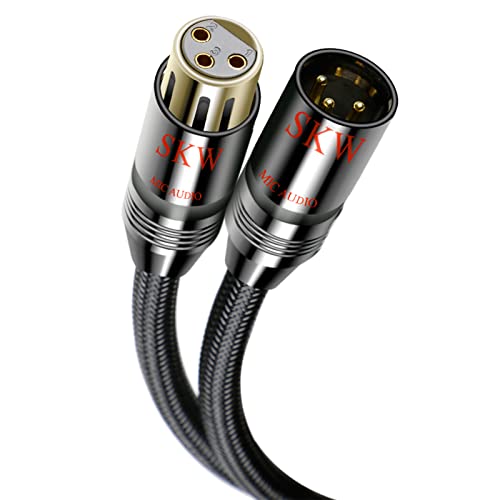 SKW Cavo per Microfono Professionale, XLR Maschio a Femmina Bilanciato 3 Pin per Mixer Audio, Schede Audio Esterne, Altoparlanti (2M, 1 Pezzi)