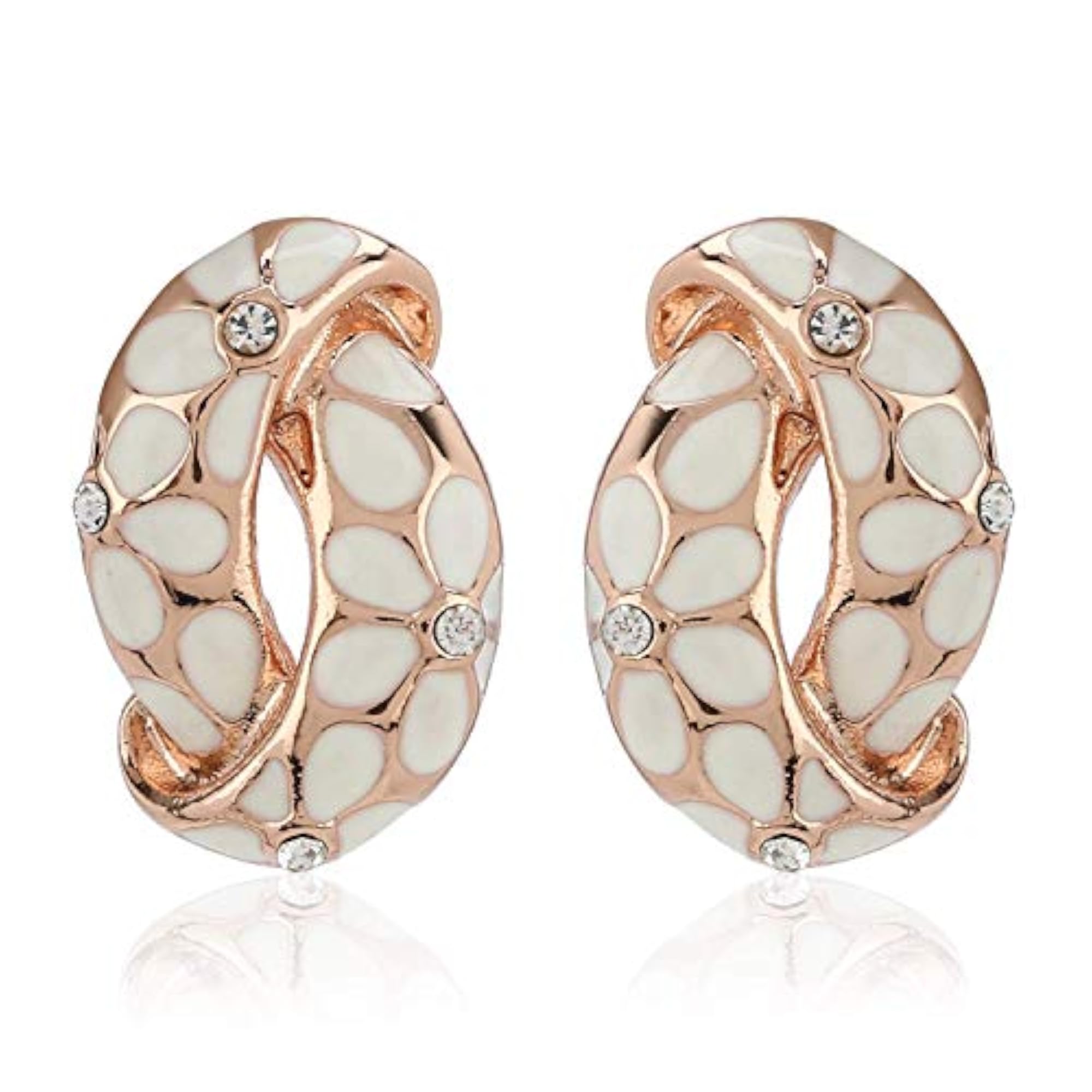 Valentines Jewellery: Stud Combo Earrings (WHITE, GREEN, BLACK)