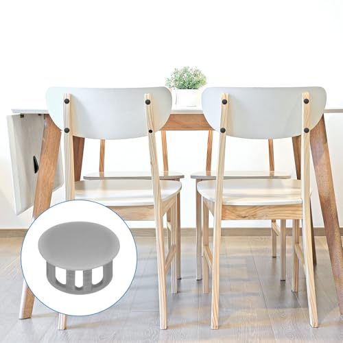 Image of uxcell 100pcs Nylon Plastic Hole Plugs, 3 /5 inch(16mm) Round Drill Screw Hole Plugs Covers Knockout Locking Plastic Plugs Insert End Caps for Kitchen Cabinet Furniture, Deep Grey