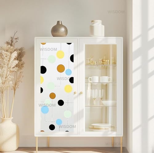 Image of WISDOM Premium Frosted Glass Window Film Self Adhesive Decorative Glass Window Privacy Sheet Film UV Control Removable Vinyl Privacy Film (Color Dot Frosted, 24x80 Inch)