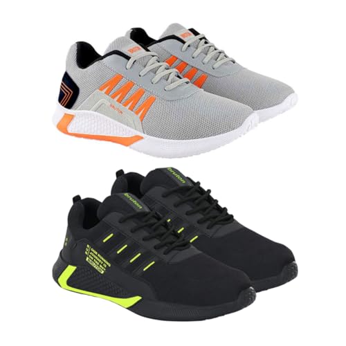 Image of BRUTON Combo Pack of 2 Men's Sports Shoes Running Shoes, Gym, Training, Casual Shoes for Men