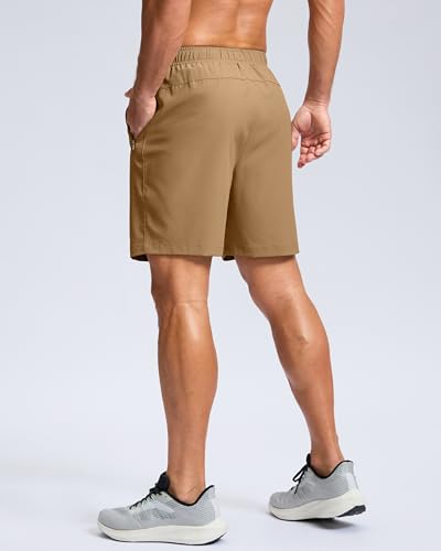 Image of G Gradual Men's Athletic Running Shorts with Zipper Pockets Quick Dry 7 inch / 5 inch / 9 inch Workout Gym Shorts for Basketball Hiking