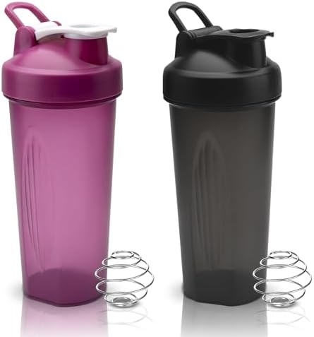 Protein Shaker, 2 Stück ProteinShaker Flasche, 600ML Eiweiß Shake...