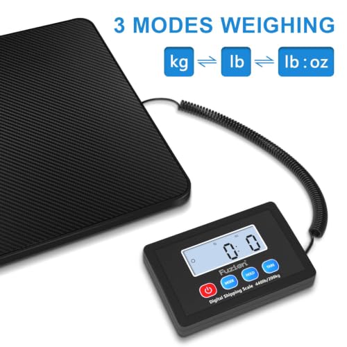 Image of Fuzion Shipping Scale, 450lb x 10g, High Accuracy Postal Scale, Hold /Tare Function, Digital Shipping Scale for Parcels, Postage, Luggage, Shipping, Battery and AC Adapter Included