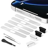 USB C Dust Plug, USB C Port Cover, Type C Charging Port Plug Cover with Speaker Dust Cover, Phone Accessories for iPhone 17 Pro Max, Silver