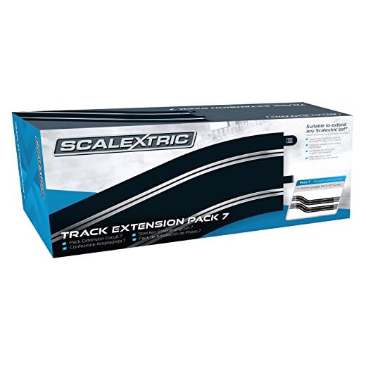 Scalextric Extension Pack 7 1:32 Scale Straights x 4 Curves x 4 C8556 Slot Car Track, Black