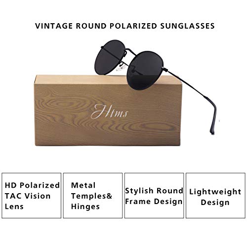 Image of Small Round Polarized Sunglasses Retro Men Women Mirrored Lens Metal Frame Circle Sun Glasses Shades