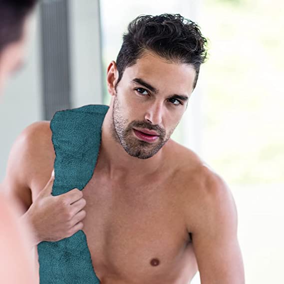 Image of Zero Twist Bamboo Towels for Bath Large Size | Ultra Soft, Highly Absorbent,Quick Dry, Anti Bacterial Bamboo Bath Towel for Men & Women || 450 GSM, 29 x 59 Inches Pack of 2