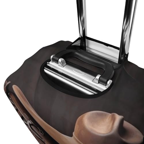 Travel Luggage Cover Protectors Elastic Anti-scratch Suitcase Cover Washable Luggage Sleeve Horse Saddle with A Cowboy Hat Wild Suitcase Cover Protector Fit 18-32 Inch Suitcases Travel Accessories L 5