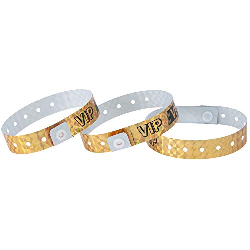 Golden VIP Wrist Band-Activity Wristband 100 Pack