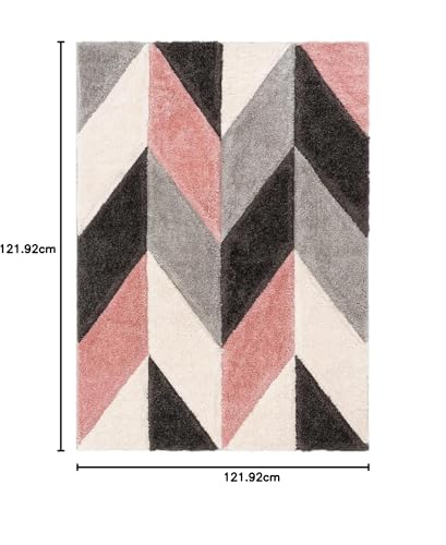 Image of Modern Quality Carpet /Trending Design Hand Woven Fluffy Rug /Mats for Bedroom /Dinning Hall /Living Room 2-inch Thick [Size 4x4 Feet Square]