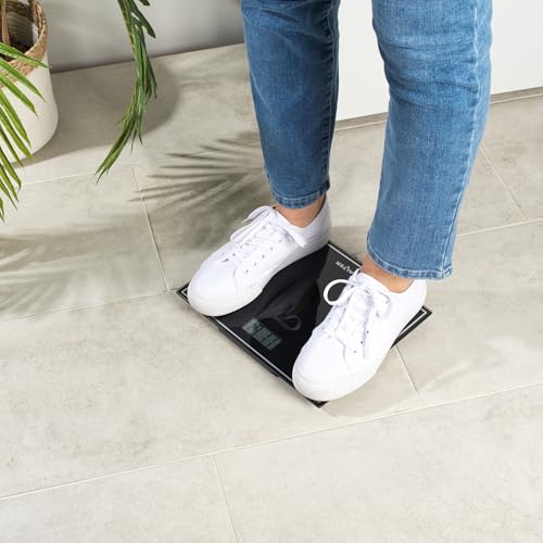 Salter Personenwaage Digital aus Glas, Körperwaage mit LED Display bis 150kg, Personenwaage Digital Step-On, Elektronische Badezimmerwaage… – Ansicht 3