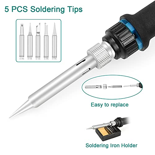 image for NOEVSBIG 80W Soldering Iron Kit ,Digital LCD Solder Gun Adjustable Tem