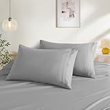 2 Pack Queen Pillow Cases Dark Grey Pillow Covers 20'X 30' Queen Size Microfiber Pillowcases Soft Breathable Luxury Pillow Covers Embroidered Envelope Closure Bed Pillow Shams