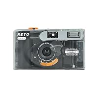 RETO PANO 35mm Filmkamera–22mm Weitwinkelobjektiv,Panorama,einfacher Wechsel,Objektivabdeckung,eingebauter Blitz(Film und AAA-Batterie sind Nicht im Lieferumfang enthalten) (Transparentes Weiß)