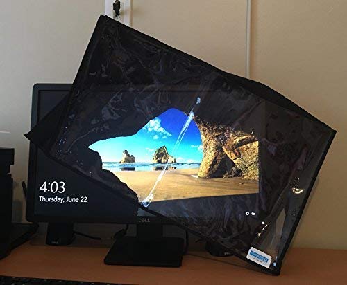 Comp Bind Technology Marine Black Cover with Front Transparent for LCD 24'' Monitor, Anti Static and Waterproof Dimensions 23.25''W x 2.25''D x 15''H b Comp Bind Technology