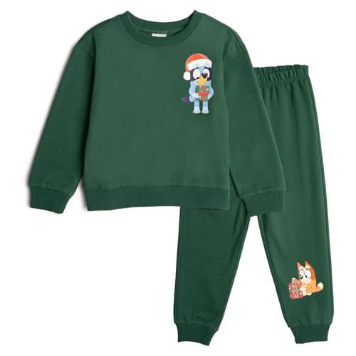 Image of Bluey Halloween Christmas Fleece Sweatshirt and Jogger Pants Outfit Set Toddler to Big Kid Sizes (2T - 10-12)