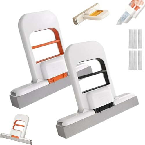 ミニ折りたたみ式モップ、キッチンカウンターや狭いスペース用の交換用スポンジヘッド付きポータブルセルフスクイーズデスクトップモップ(Mixed Colors)