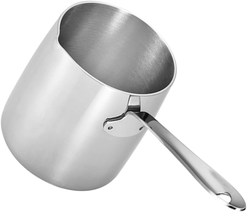Hemobllo 304 Stainless Steel Milk Pan 900ML Measurement Scale Butter Melting Pot Chocolate Heating Saucepan for Cooking and Baking for Sauces and Soups