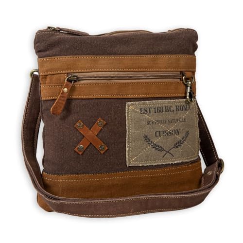 Myra Bag Western Leather Shoulder Bag for Women, Upcycled Canvas Crossbody Bag - When in Roma3