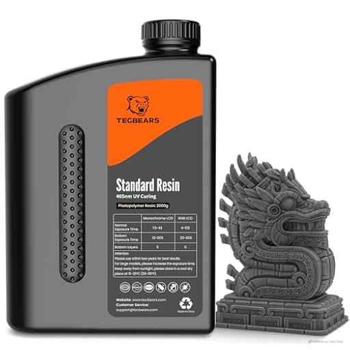 TECBEARS Standard Resin para Impresora 3D Gris oscuro 2KG, Estándar Resina Fotopolímero con Alta Precisión y Baja Contracción para Impresora 3D LCD DLP SLA | Ya disponible en tu tienda friki favorita! En mundofriki.es!