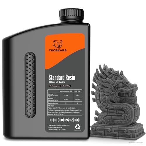 TECBEARS Standard Resin para Impresora 3D Gris oscuro 2KG,