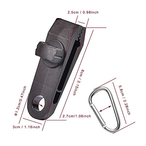 Andoer 10 peças de clipes de lona com mosquetão de lona para serviço pesado dosséis braçadeiras de a