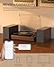 Record Player with Two External Speakers Belt-Drive Turntable for Vinyl Records Dual Stereo Speakers Vintage LP Players Support 3 Speed Wireless Playback AUX Headphone Input Auto Stop Wood Brown
