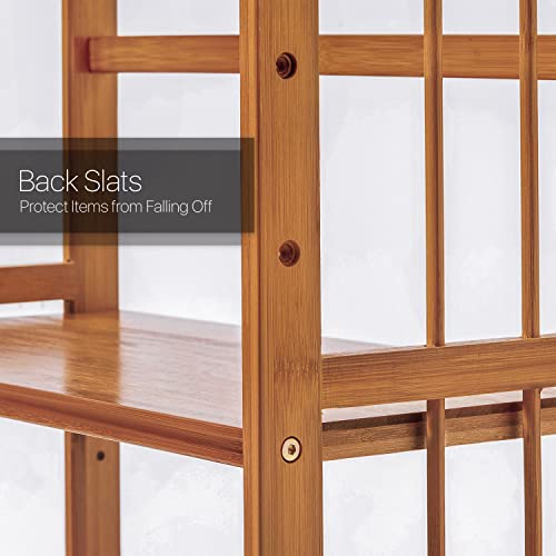 Monibloom Bamboo 2-Tier Bookshelf Bookcase Storage Organizer Plant Flower Stand For Table Living Room Bathroom Bedroom Balcony Garden, Natural #TOP4