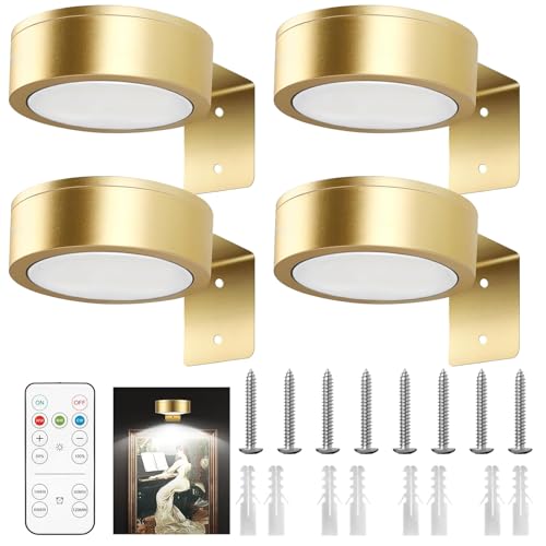 4Pack Bild Licht Batterie Betrieben mit Fernbedienung, Bilderleuchte...