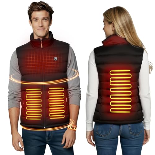 HWV Heated Vest for Men, Electric Vest for Men with 10000mAh Battery Pack Included, Lightweight Men's Heated Vest(M-XXL)