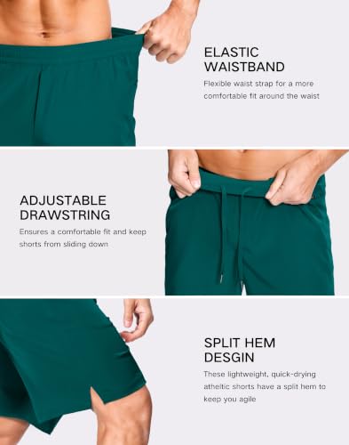 Image of GGJ Men's Lightweight Athletic Shorts with 2 Zipper Pockets 7 inch /9 inch /5 inch Gym Workout Running Quick Dry Tennis Shorts for Men