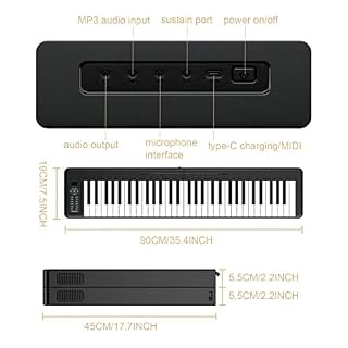 Piano Pliant Piano Électrique Portable Pleine Grandeur Grain De Bois Tactile 61 Touches Piano Numérique Rechargeable Avec Haut-Parleur Bluetooth MIDI for Débutants (Color : White) - Les Beatles, Paul McCartney, John Lennon, RIngo Starr, George Harrison Piano Pliant Piano Électrique Portable Pleine Grandeur Grain De Bois Tactile 61 Touches Piano Numérique Rechargeable Avec Haut-Parleur Bluetooth MIDI for Débutants (Color : White) – Image 6