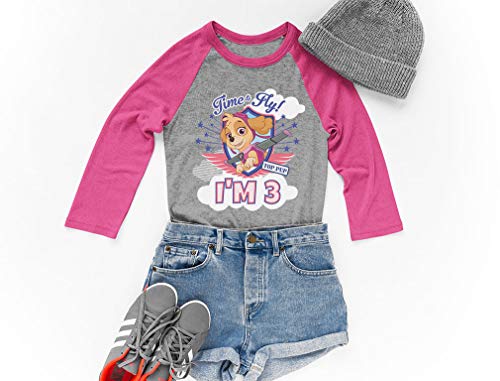 Tstars Paw Patrol Skye Girls 3rd Birthday Gift 3/4 Sleeve Baseball Jersey Toddler Shirt4