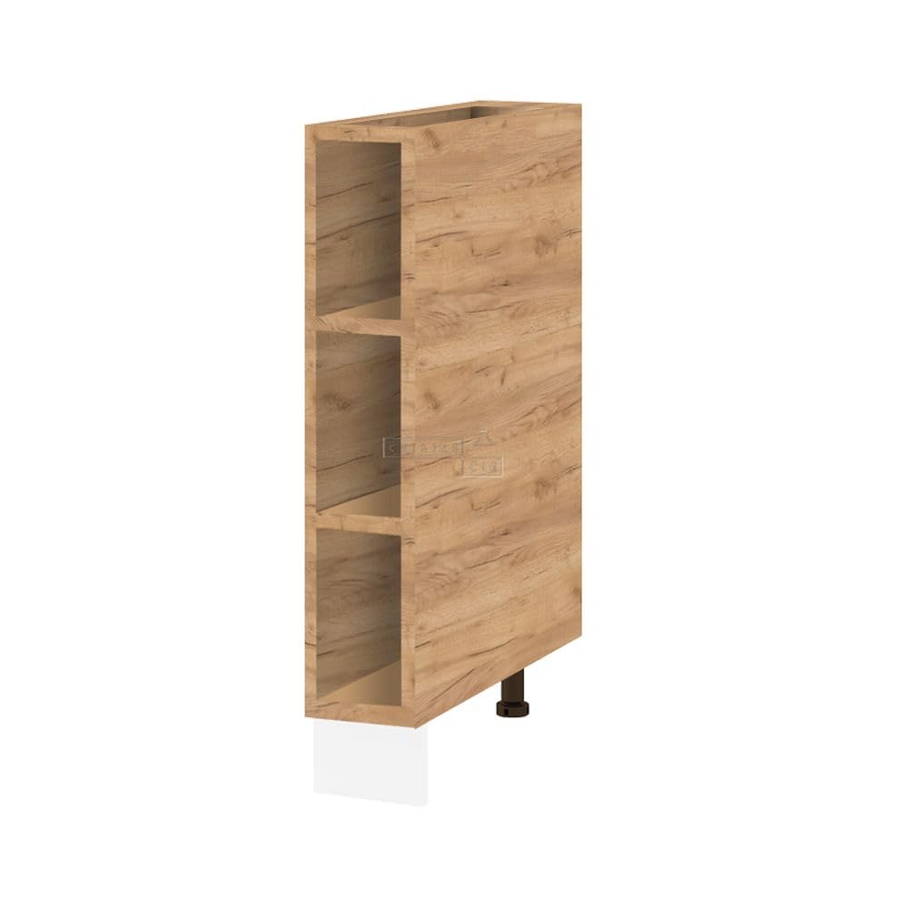 Cuisineandcie - Meuble Range Bouteille Cuisine Bellissi Chêne Brut L 15 cm x H 87 cm x P 52 cm - Meuble Bas Placard Cuisine